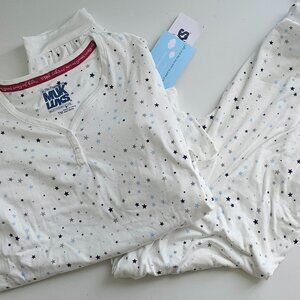 MUK LUKS A710580  Tall Cloud Knit Henley Printed Pajama Set Size MT NWT